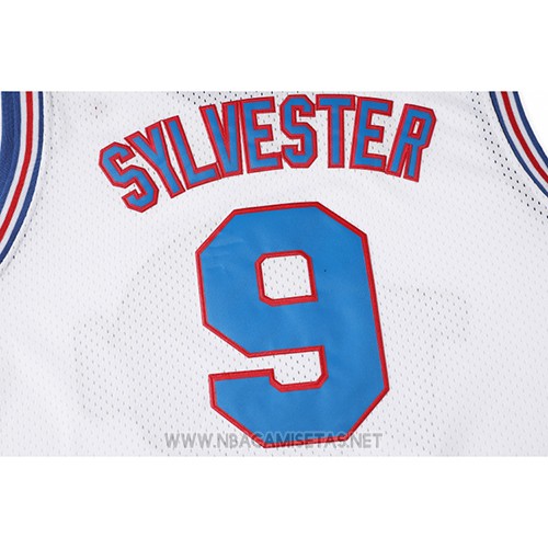 Camiseta Tune Squad Sylvester NO 9 Blanco